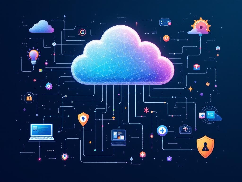 Cloud network infrastructure illustration